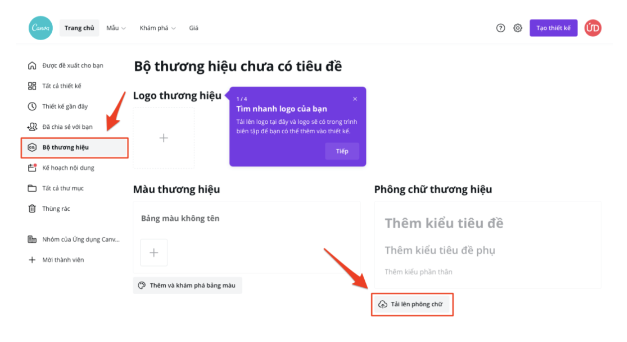 cách tải font chữ lên Canva