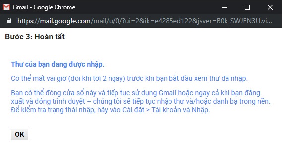 Cách chuyển thư từ Gmail này sang Gmail khác