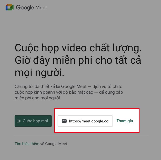Hướng dẫn sử dụng Google Meet học trực tuyến trên máy tính