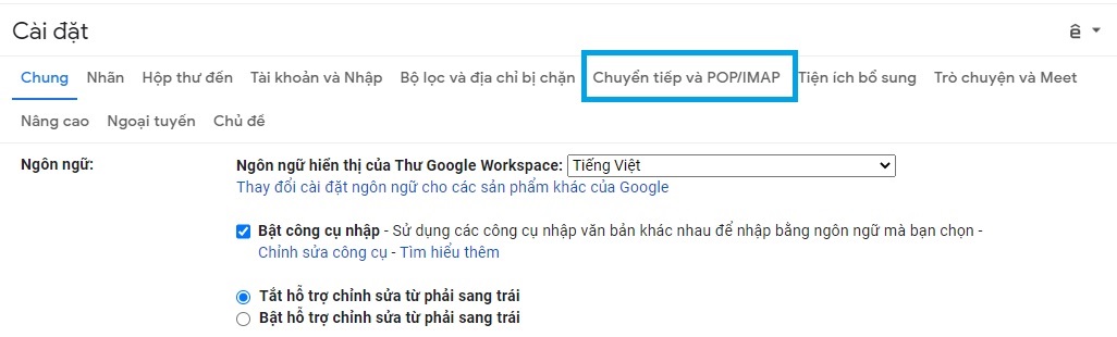 Cach chuyen thu tu Gmail nay sang Gmail khac1