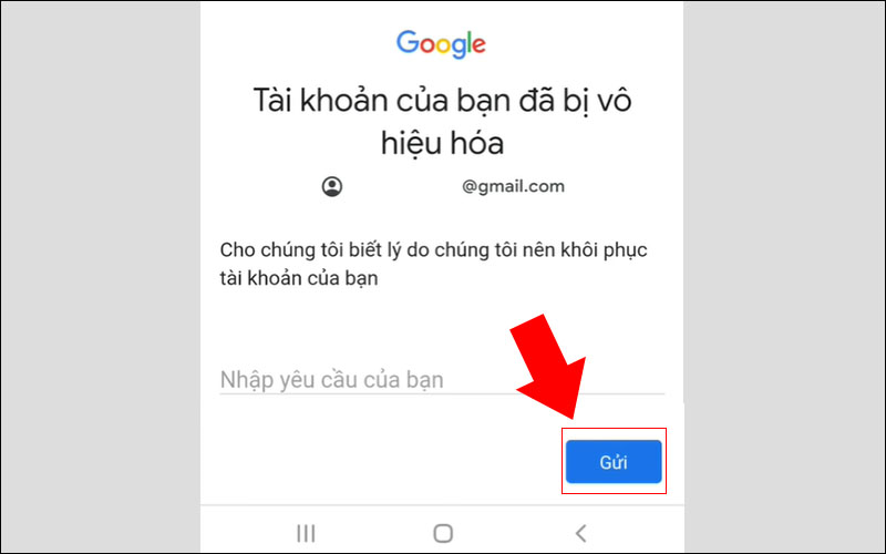 Chọn Yêu cầu xem xét lại