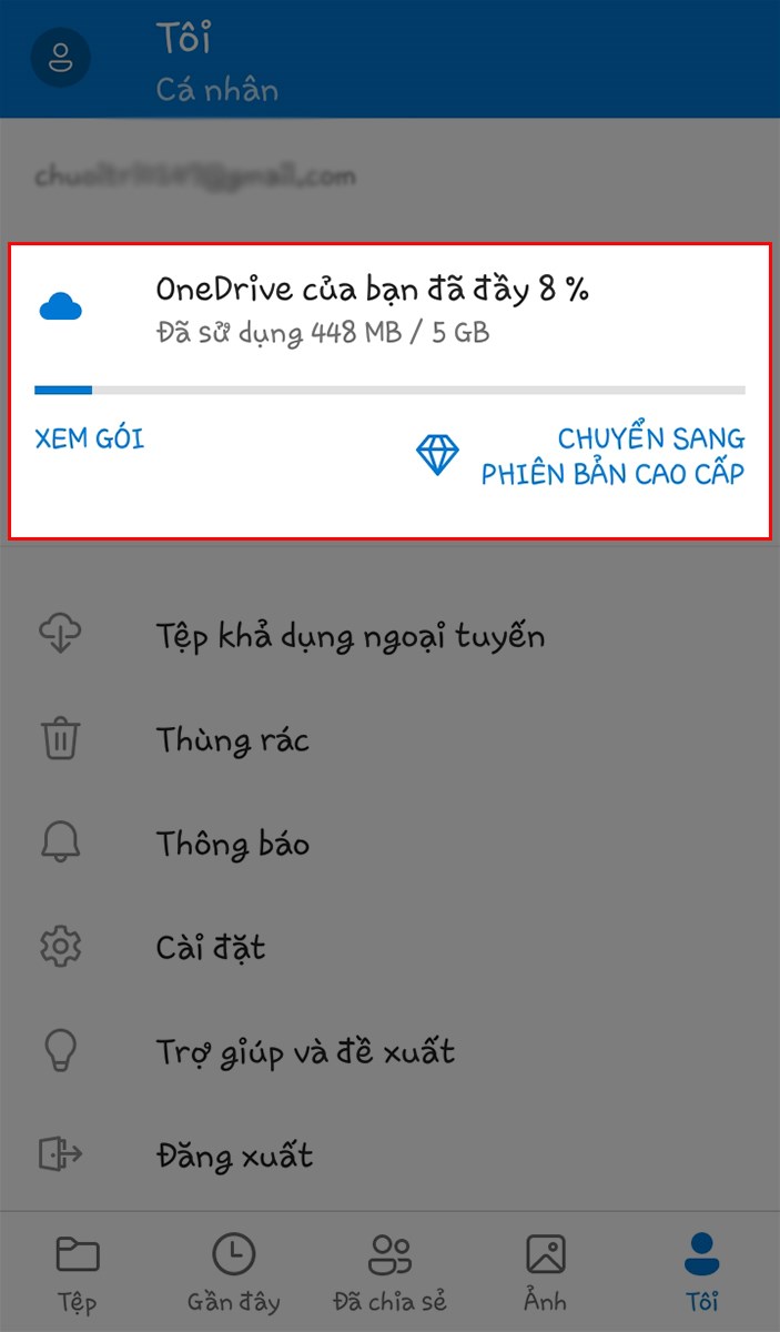 cách kiểm tra dung lượng Onedrive