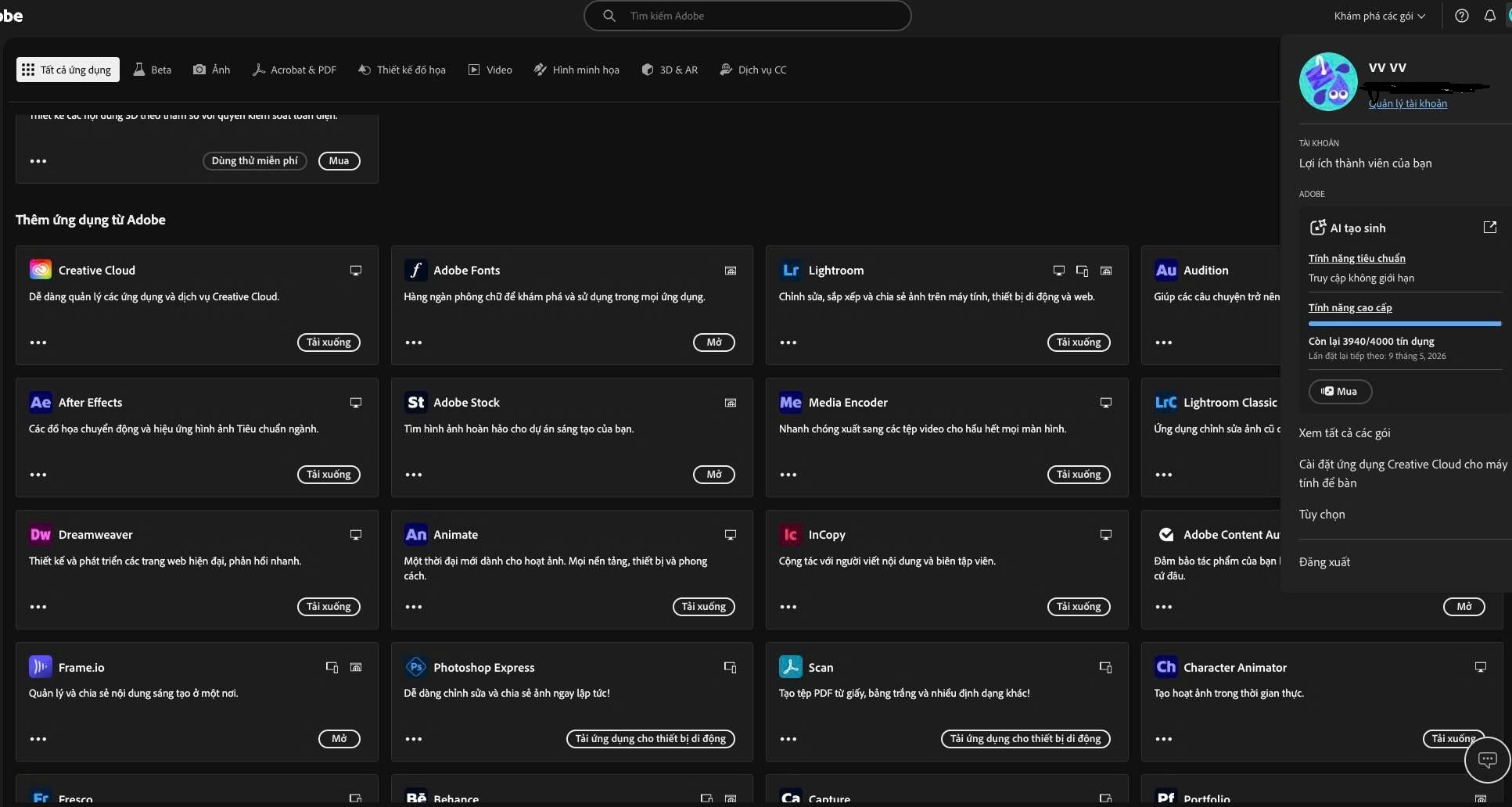 Các ứng dụng Adobe Full