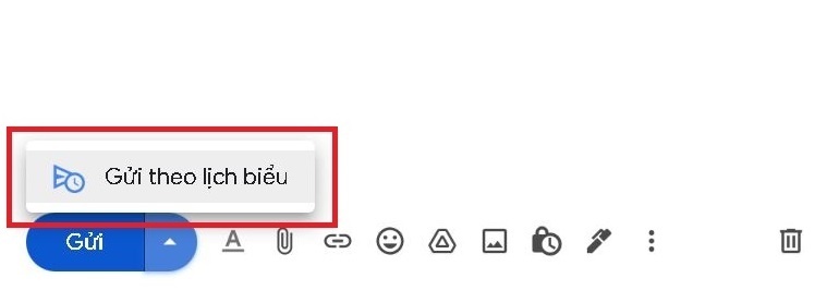 Cách chọn thời gian gửi email.