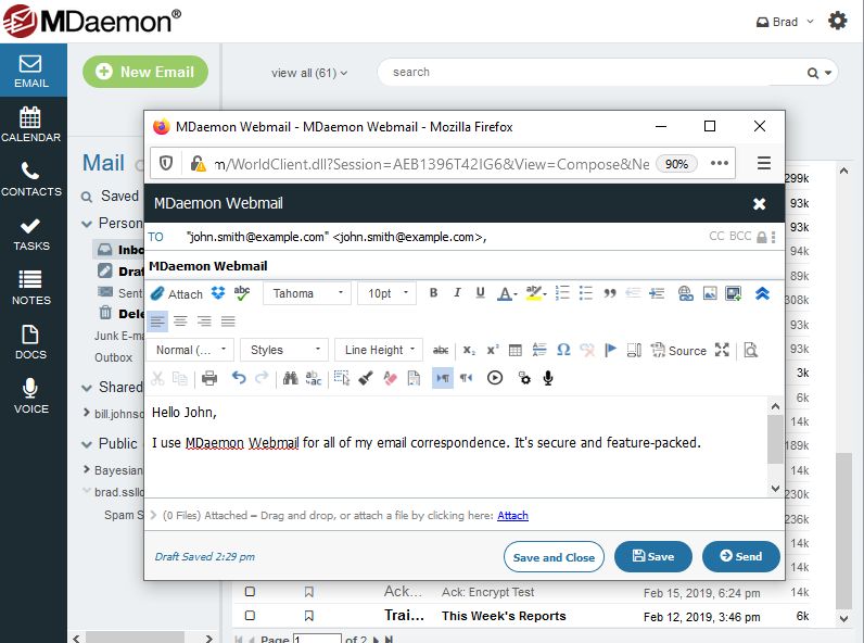 MDaemon Webmail Compose