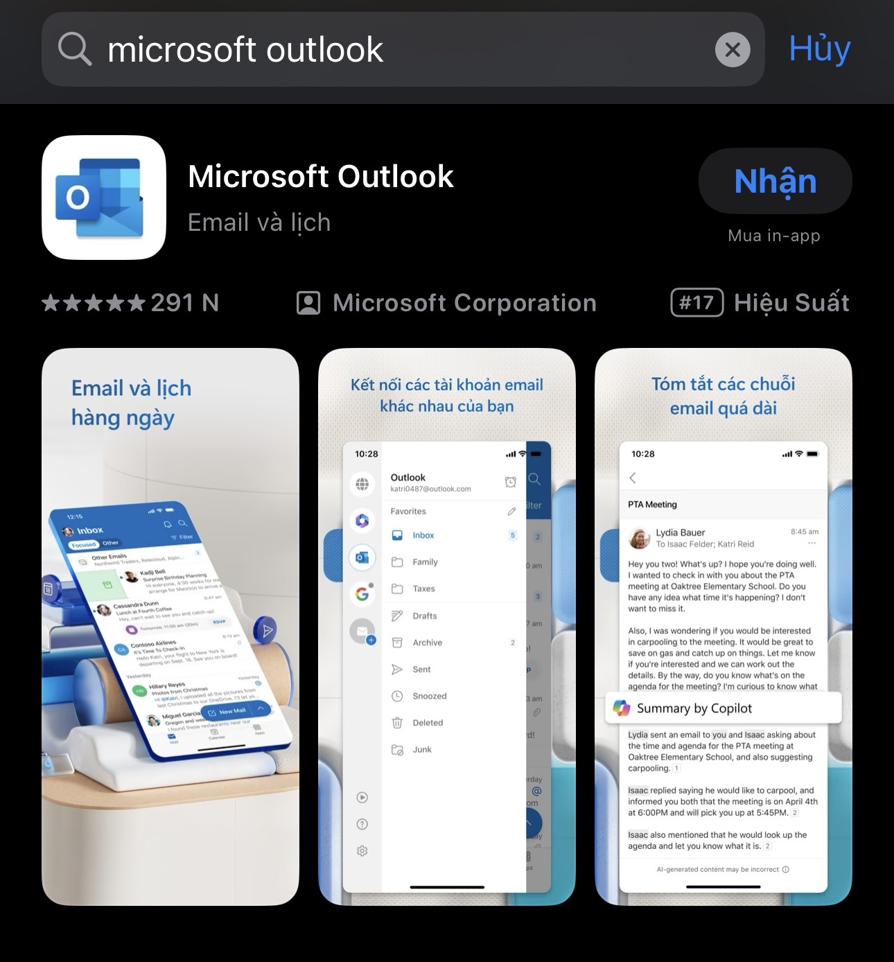 Tải Outlook 365 trên điện thoại Iphone