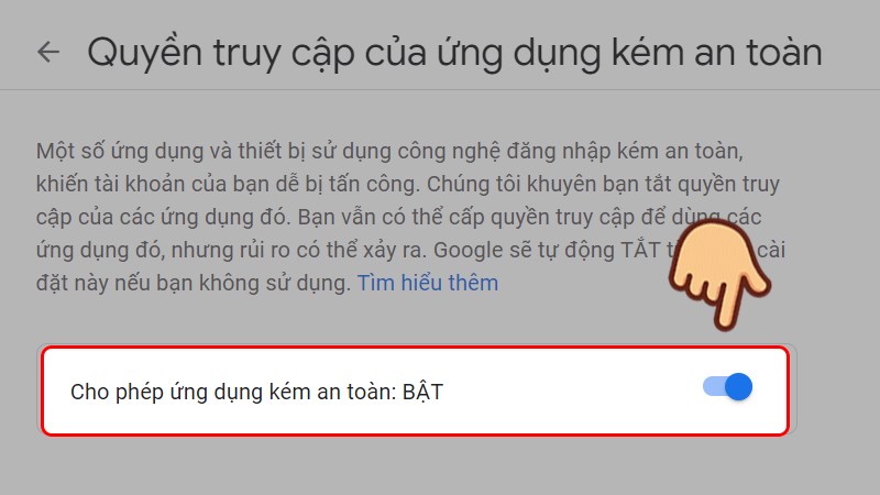 quyen truy cap cai gmail vao outlook 4